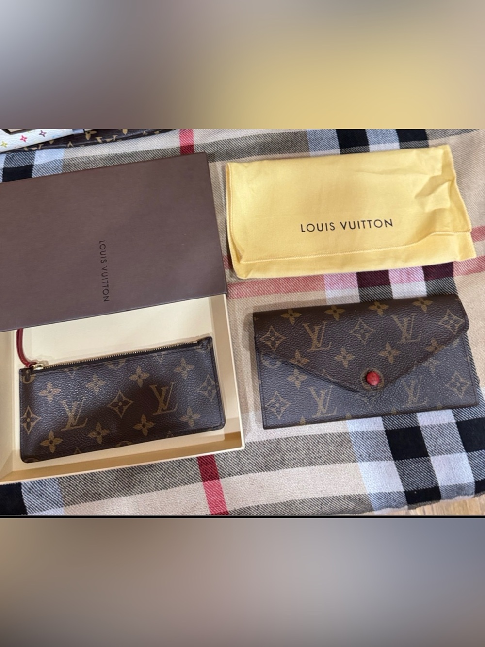 Louis Vuitton 4 Piece, Full Set: Wallet, Zippered Pouch, Dust Bag & Box